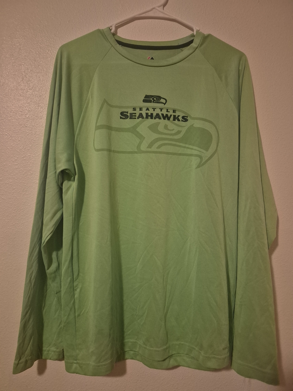 Majestic Seattle Seahawks Lime Green Long Sleeve Tee